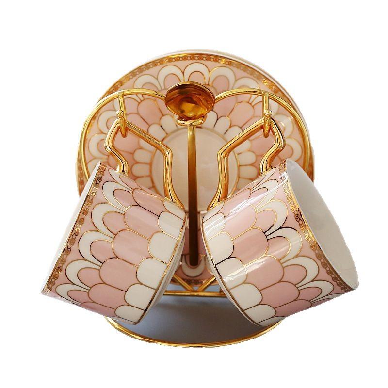 British Style Ceramic Cup Coffee Cup Set Afternoon Tea Tea Set Creative Cup Household With Saucer Spoon Holder