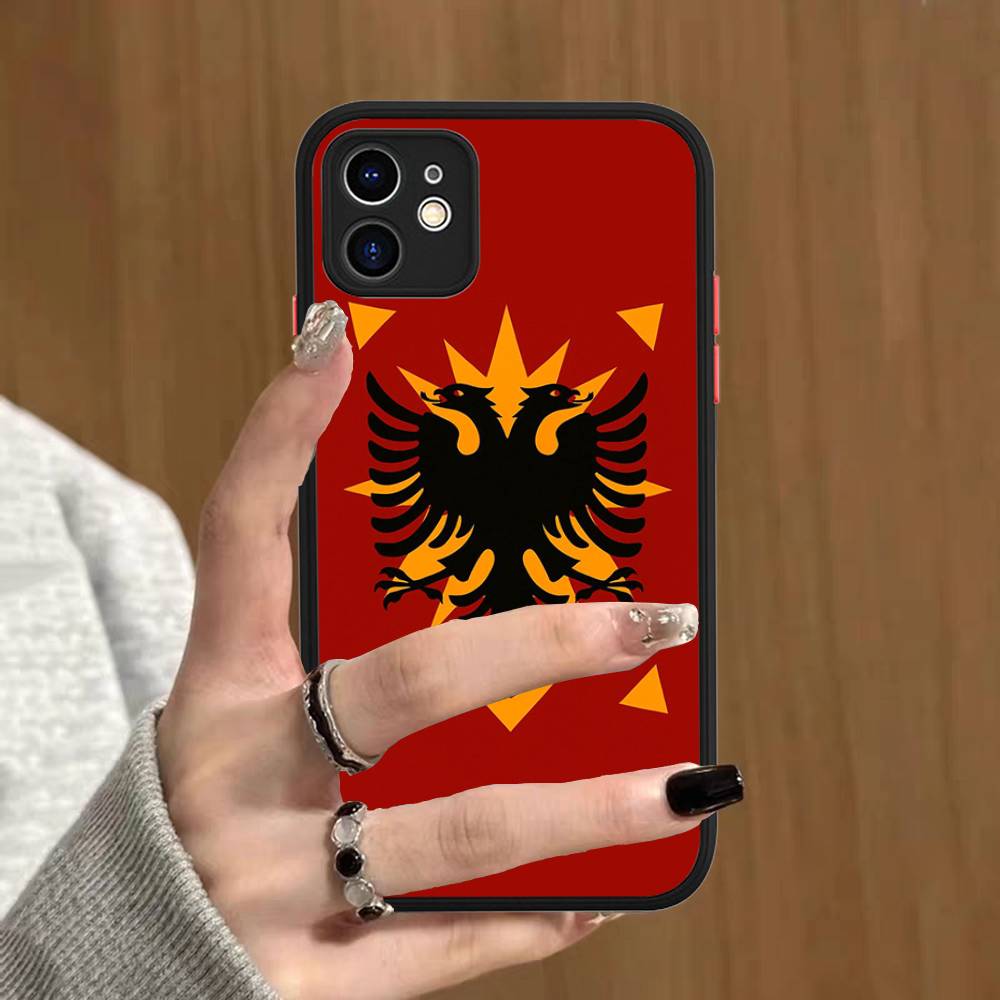 Албания Албанцы Флаг Чехол для телефона Для IPhone 16e 16 15 14 13 12 11 Pro Max X XS Max Plus Матовый Прозрачный