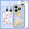 Soft Case Protective Phone Case For Infinix Smart8 Pro/Smart8 Plus/X6526/X6525B Kickstand Wristband Flower Anti-knock