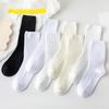 Summer Thin Mid-calf Socks for Women, Solid-color Trendy Sports Socks, Breathable Cotton Socks