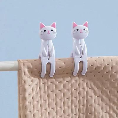 4 шт. прищепки многофункциональные зажимы для пляжных полотенец простыни Handdoek пластиковые ветрозащитные прищепки милые носки креативные коты