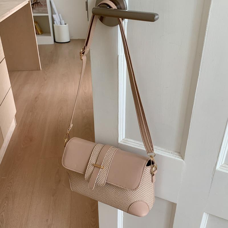 Women S Korean Style Versatile Crossbody Underarm Baguette Small Square Bag