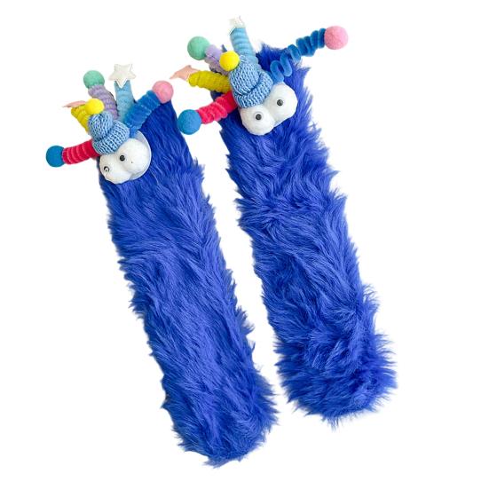 Funny Fuzzy Socks Cute Cartoon Fluffy Slipper Socks Women Men Warm Plush Crew Socks for Indoor Wear Sleep Holidays Birthdays Gift