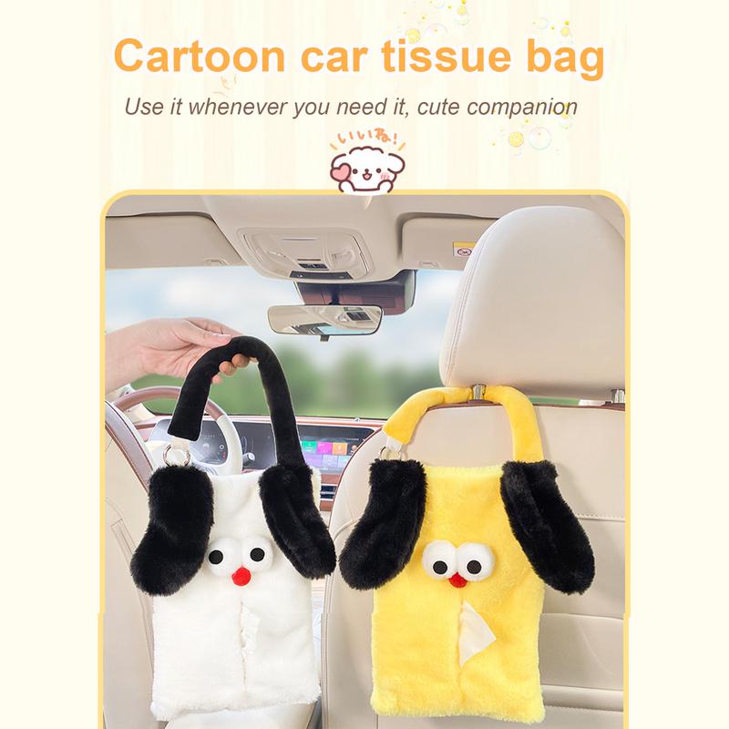Мягкий держатель для салфеток в виде собаки из мультфильма, коробка для салфеток на спинку сиденья автомобиля, креативная коробка для салфеток на спинку сиденья, мягкий чехол-органайзер для автомобиля