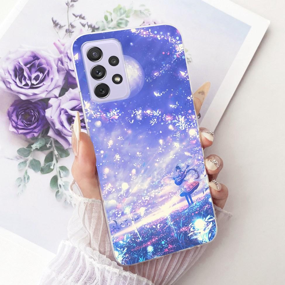 Прозрачный чехол для Samsung Galaxy A72 4G Милые модные цветы Забавный расписной корпус для Samsung A72 4G SM-A725M SM-A725F Чехол