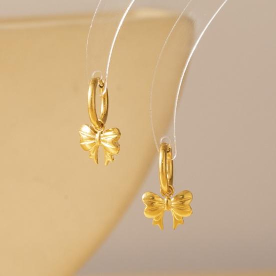 1 пара сережек-обнимашек с бантом из титановой стали, подарочные серьги-кольца для выпускного, свидания, свадьбы