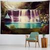 Декоративный гобелен с лесным водопадом, декор для офиса, гостиной, настенный гобелен для дома