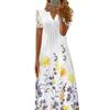 2023 Spring Printed Dress Sexy Women Fashion Summer Short Sleeve Long Dress Women A-line Loose Robe Clothes Elegant  26019