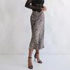 Юбка макси с леопардовым принтом, эластичная атласная длинная юбка с высокой талией, юбка-трапеция в деловом стиле, весна-осень, женская сексуальная юбка