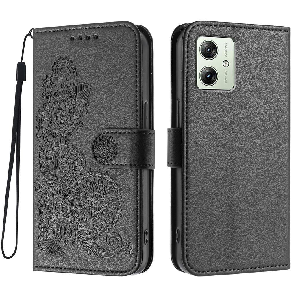 For Motorola Moto G54 Power 5G Phone Cases Mandala Flower Leather Wallet Mobile Cover with Strap