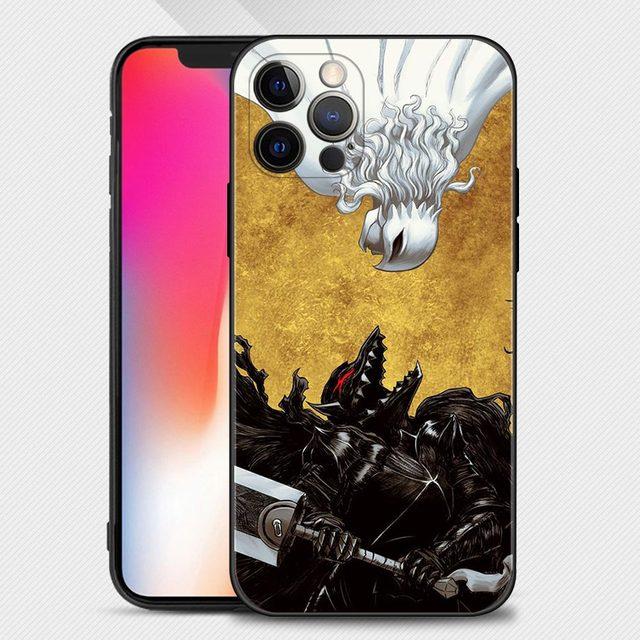 Чехол для телефона для Iphone 14 13 12 11 Pro Max Xs Max Xr X 7 8 Plus 12 Mini 6s, силиконовый чехол Black Shell Berserk Guts Anime