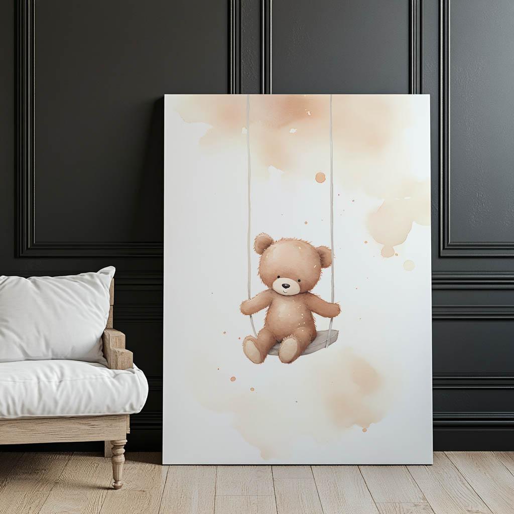 Miś Na Huśtawce Miś Na Huśtawce, 70X100 Cm, Bez Ramy, Papier Matowy 230 Gsm