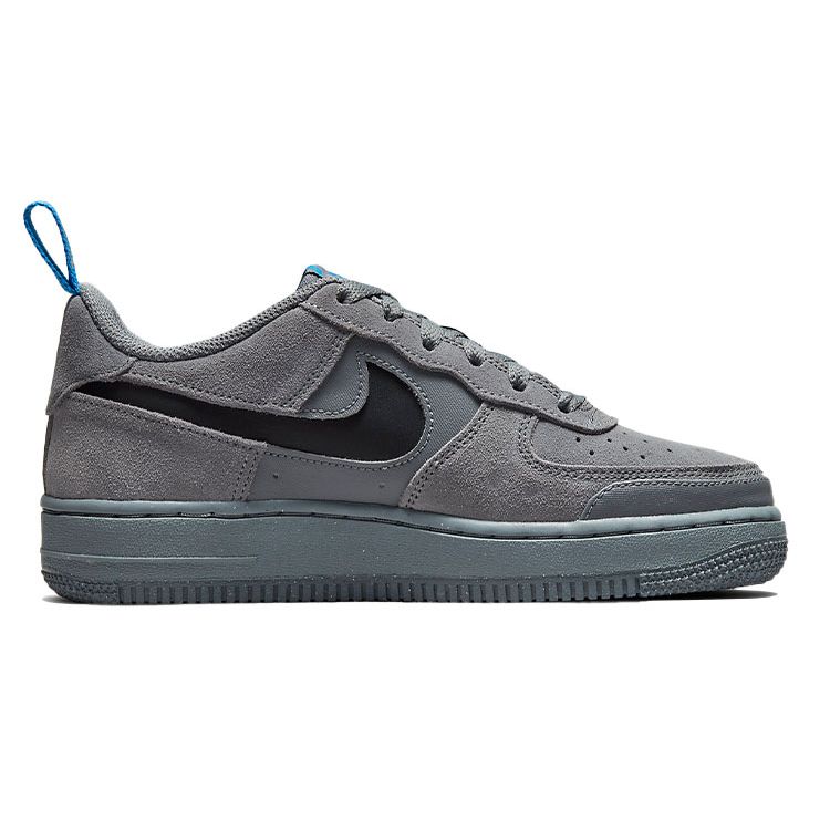 Nike Детские кроссовки Air Force 1 Low GS Cut Out Swoosh - Дымчато-серые, черные, светло-фото-синие DQ1097-001