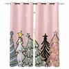 Christmas Snowman Snowflake Retro Pine Tree Blackout Curtains For Living Room Bedroom Window Treatment Blinds Drapes