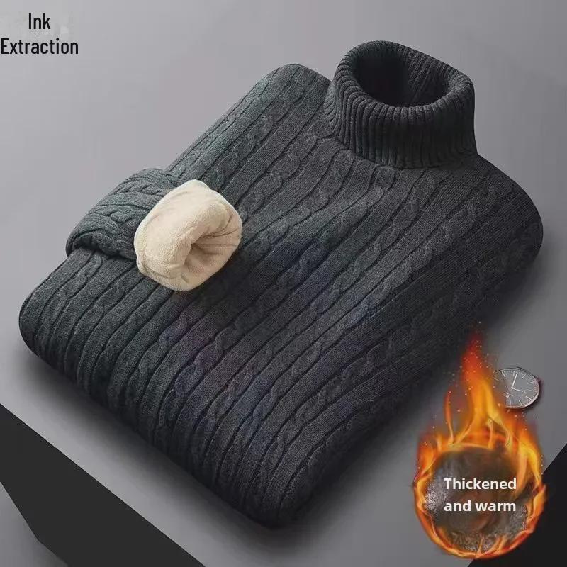 Men's Plus Velvet Thermal Underwear & Turtleneck Sweater - Zodiac Tiger/Rabbit Year Winter Collection