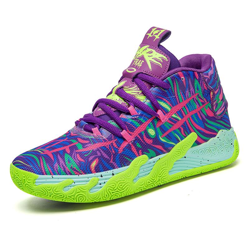 New Men‘s Colorful Breathable Comfortable Sneakers Basketball Shoes Training Outdoor Sports Basketball Sneakers Wear-resistant