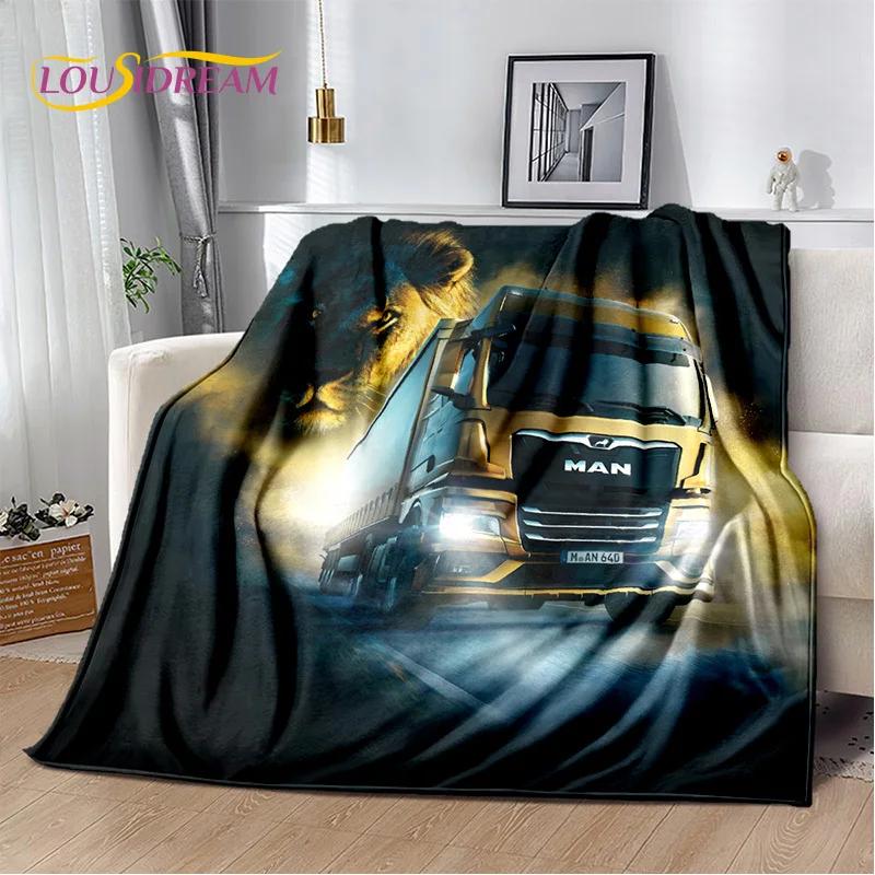 MAN Truck Lorry 3D Printing Soft Flannel Blankets,Throw Blanket Comfortable Blanket for Picnic Beds Sofa Home Bedroom Gifts kids