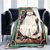 Cartoon Cute Cat Pattern Blanket Warm Blanket Super Soft Flannel Blanket Plush Bed Blanket for Adults and Children Bed or Sofa
