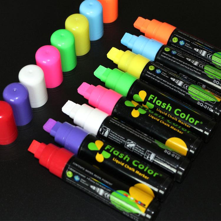 Large 8-Color LED Fluorescent Blackboard & Glass Writing Pen Set