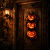 Spooky Theme House Decor Halloween Triple Stacked Jack-o'-Lantern Door Hanger, 2D Pumpkin Wall Hanging Ornament, Souvenir Party Favors Fall Porch for