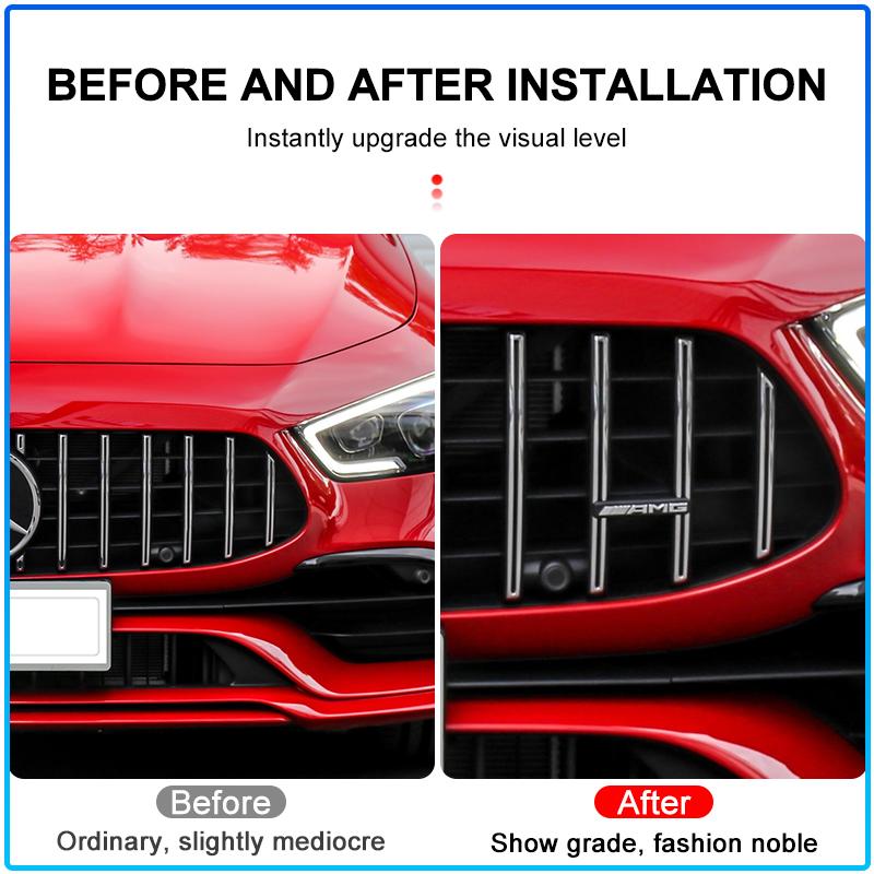 AABIF1 1PCS Car Front Grille Badge Sticker Accessories AMG Emblem For Mercedes Benz GLC A B C E Class W204 W205 W212 W213 GT AMG
