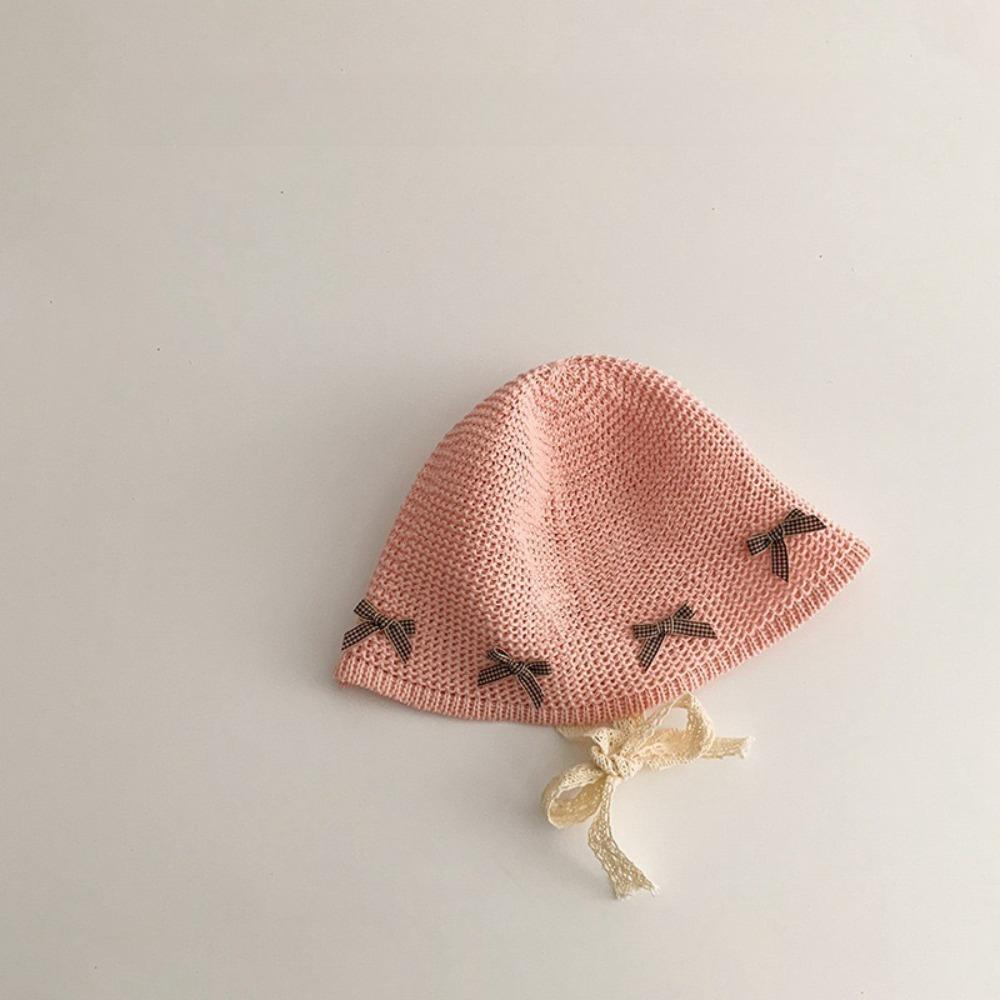 Beach Lace Straw Hat Bow Children Panama Caps Korean Baby Straw Hat  for Kids