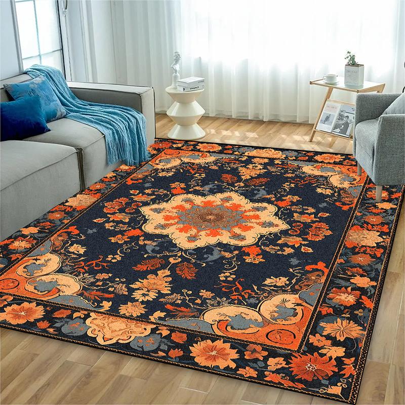 Vintage Persian Carpet for Living Room Decoration Luxury Rug Large Area Bedroom Lounge Rugs Non-slip Washable Kitchen Mat