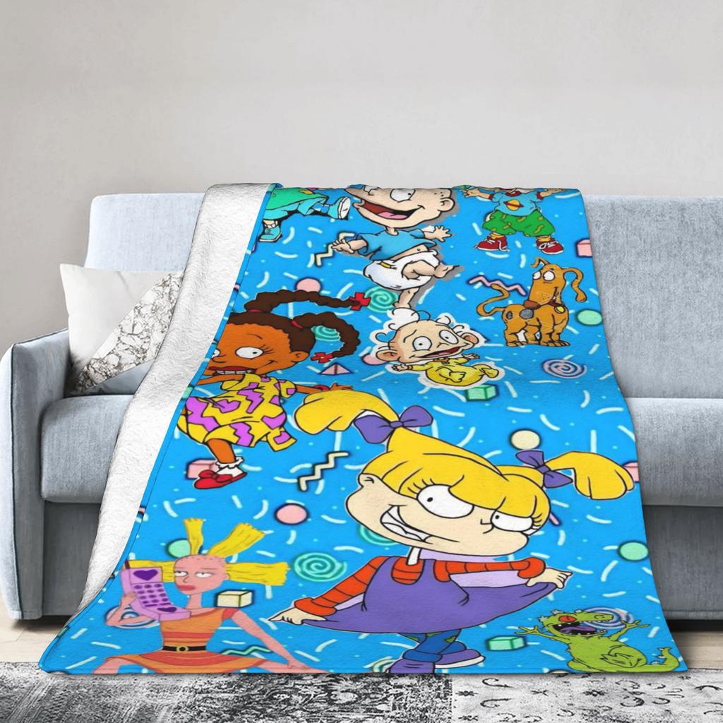 Супер Теплое Одеяло Дорожный Плед с Рисунком Rugrats Огурцы Фланелевое Покрывало Для Улицы Забавное Покрытие для Дивана-кровати