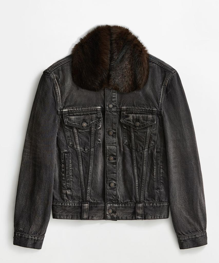 LMOOD Sherry Tencel Denim Trucker Jacket Burnt Black