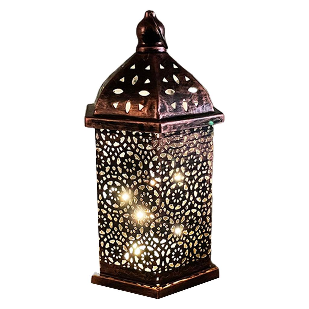 Middle East Arab Vintage Iron Art LED Lanterns Hanging Lamp Hollowed Out Metal LED Hanging Lighting for Home Decors