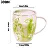 High-quality Double Dried Flower Glass Cups Creative Simplicitys High-temperature-resistant Glass Mug For Cappuccino Coffee Tea