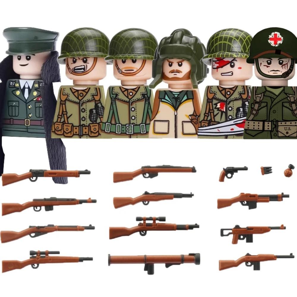 Детали солдат 101-й воздушно-десантной дивизии США, конструктор, офицер, армейский воин, пехота, военные аксессуары, оружие, кирпичики, игрушки GR03