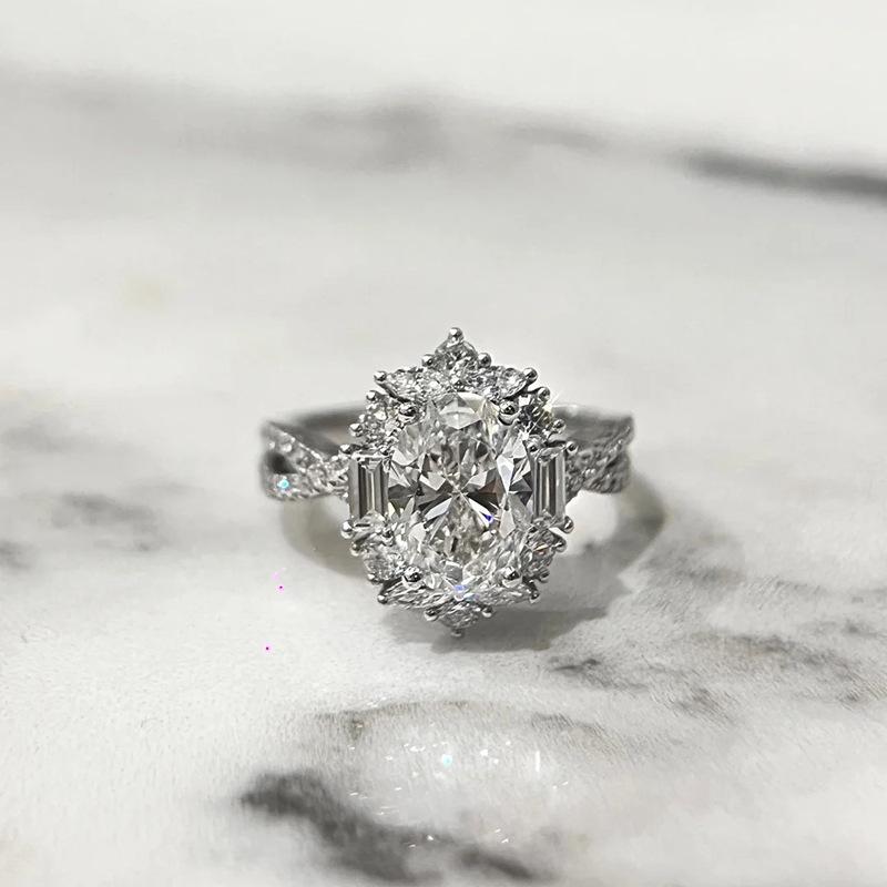 Роскошные обручальные кольца с овальным цирконием из стерлингового серебра 925 пробы, обручальное кольцо для женщин, подарок на годовщину