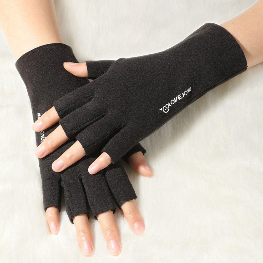 Немецкие бархатные сенсорные перчатки для верховой езды, перчатки с половиной пальцев, перчатки с полупальцами, короткие варежки, теплые перчатки