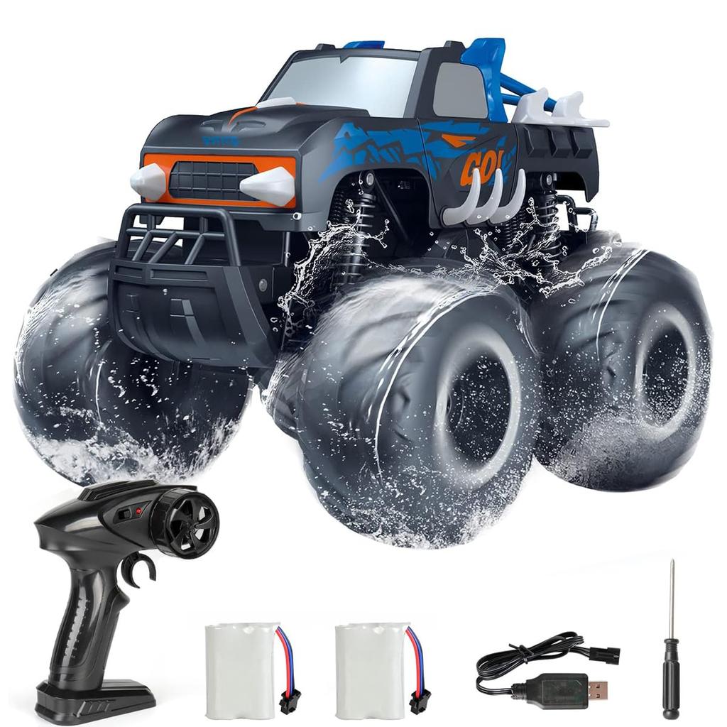 Radio Controlled Car for 4WD RC Remote Control Wireless 360 Birthday Car Gift Children, Off-Road, Amphibious, 4WD, Car, Car, Waterproof, 2.4GHz