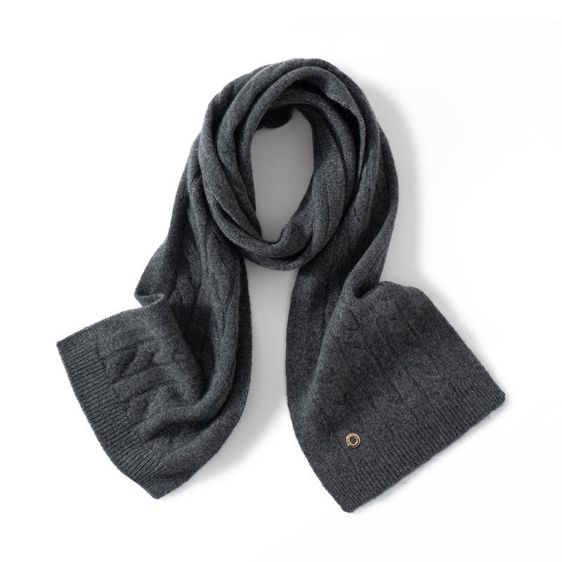 Women's 100% Pure Cashmere Scarf - Versatile Fall/Winter Knit, Solid Color, Warm & Stylish
