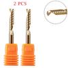 2Pcs Single Flute Spiral End Mill Carbide Router Bits for Aluminium Board 4*22mm