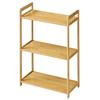 Open Shelf Storage Rack, Bamboo Storage Shelf, 48.5cm Wide X 24cm Deep X 67cm High, Oak, Multi-Purpose, Space-Saving, Gap Space, Display Shelf,