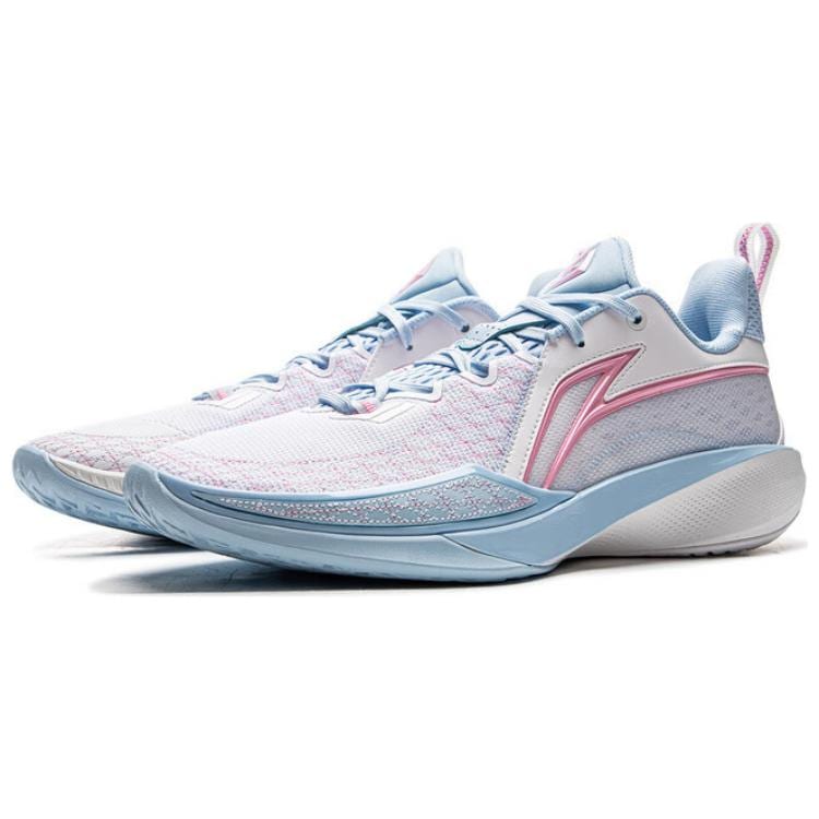 Li Ning Speed 2 Удобные и модные Нескользящие Упругие Низкие Баскетбольные кроссовки Мужские Бело-синие ABAV009-2