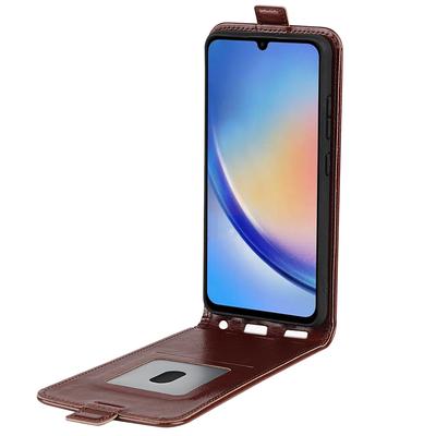 Чехол-книжка с вертикальным откидыванием для Samsung Galaxy A34 5G, кожаный чехол с текстурой Crazy Horse со слотом для карт