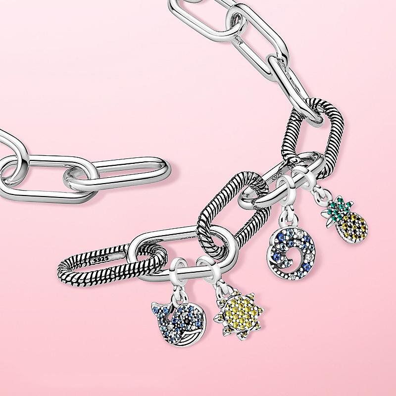 New 925 Sterling Silver My Love Starfish Flamingo Pendant Charm Fit Original Me Bracelet DIY Bead Jewelry For Women