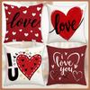 Valentine's Day Love Linen Letter Pillowcase Holiday Decoration Living Room Sofa Cushion PP Cotton