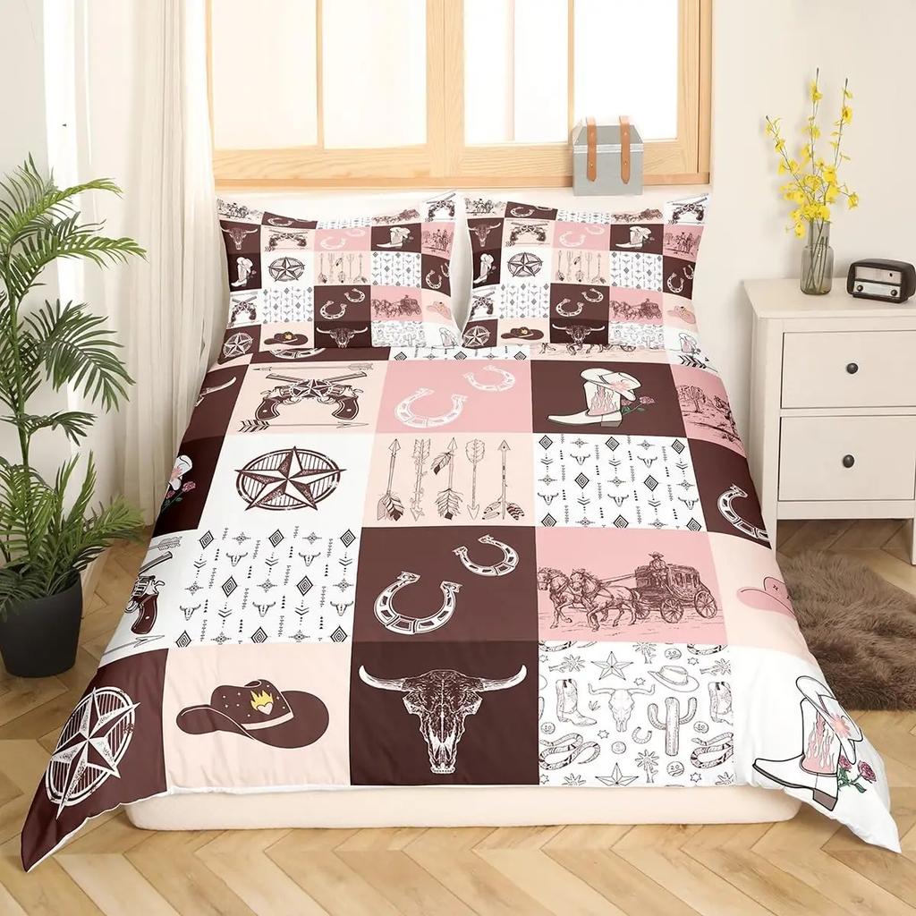 Horseshoe Duvet Covers for Teens Adults Queen Size Quilt Covers Lightweight Down Room Decor 2 Pillowcases 1 Duvet Cover No Quilt
