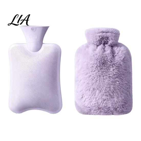 Hot Water Bottle with Washable Cover Plush Cover, 500/1000/2000ML Leak-proof Bag, Portable Bag Cold Compress Pouch for Shoulder, Back, Hand,
