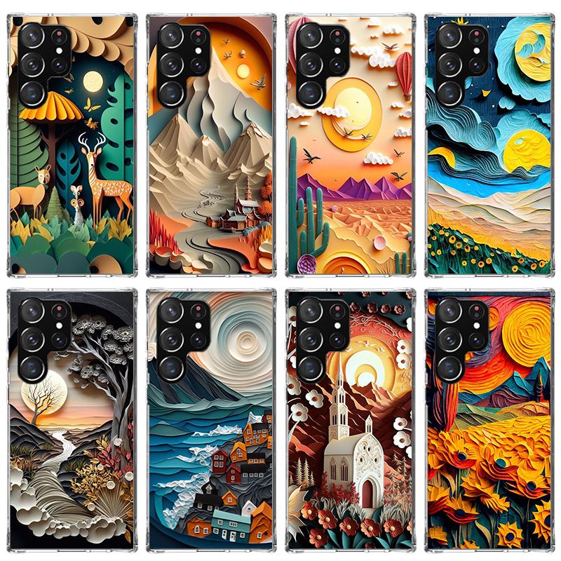 Natural Trees in Mountain Ranges Phone Case For Samsung Galaxy S26 S25 Edge S24 S23 Ultra S22 Plus S21 S20 FE Soft TPU Back Cove