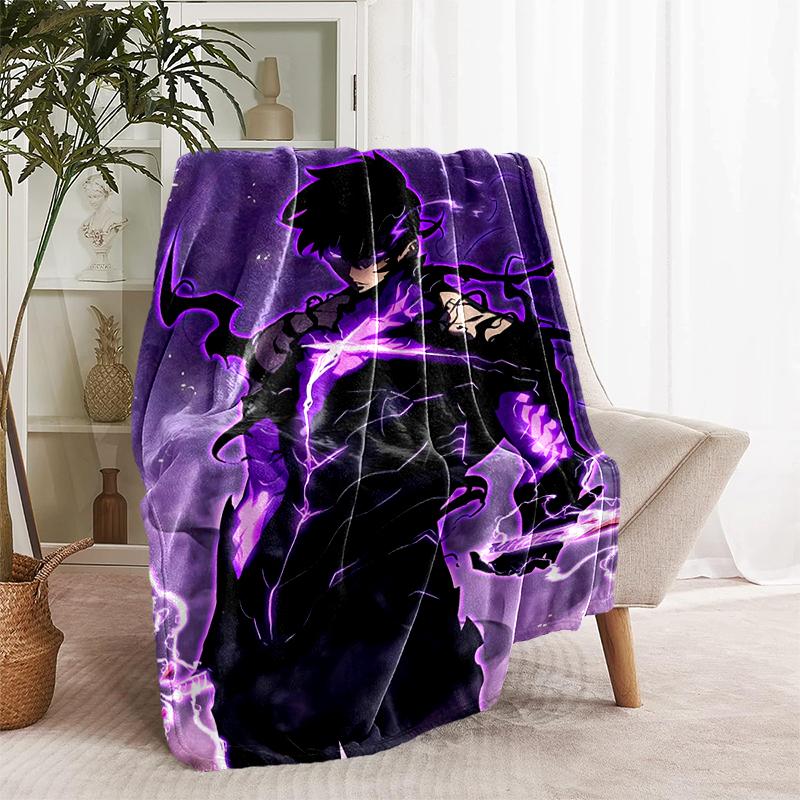 1pc Blanket Solo Leveling Sung Jin-woo1 Print Design, Lightweight Blanket for Sofa, Bed- Soft &Warm, Gift for All Seasons like Christmas, Halloween