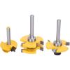 1/4 Inch Shank Router Bit Set, 3PCS Tongue and Groove Router Bits, 45 Degree Joint Router Bits, 3 Teeth T Shaped Wood Milling Cutter Set for
