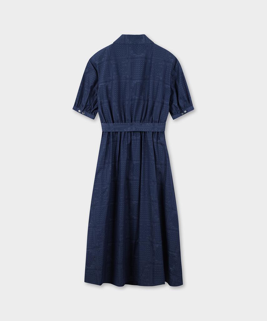 Brooks Brothers [Women'S] Cotton Paisley Short Sleeve Shirt Dress (Blue) (Bbdzwm8156Mfm)