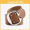 Женский кожаный ремень с заклепками и большой пряжкой в виде буквы C, для индивидуального стиля