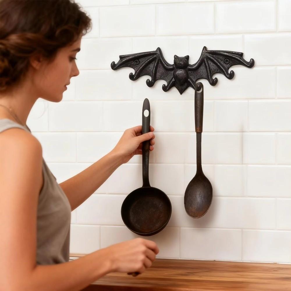 with 8 Hooks Cast Iron Key Rack Rust-Proof Decorative Hooks Wall Mount Key Holder Living Room